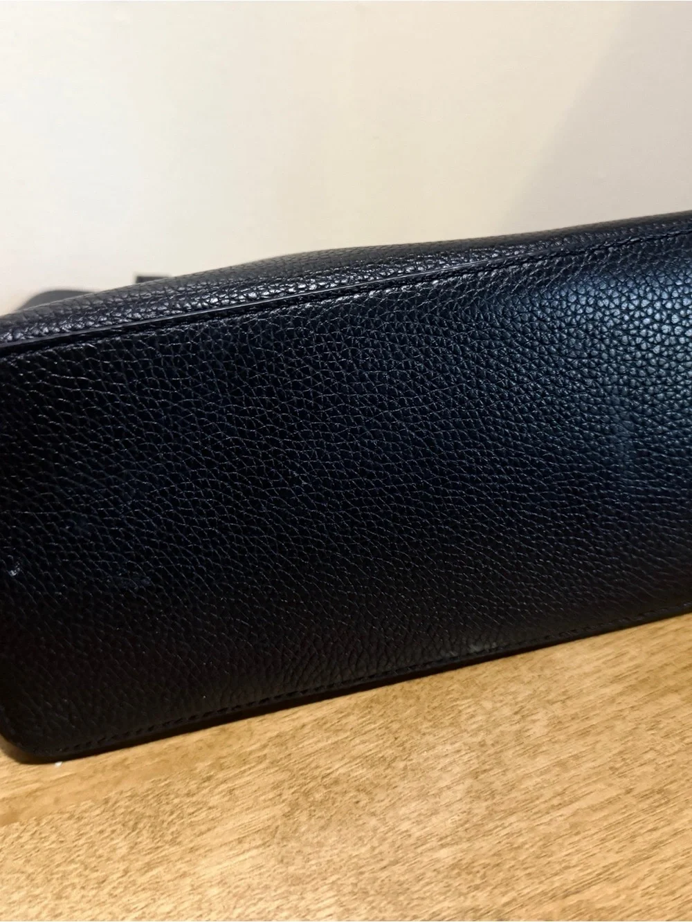 Tory Burch Black Pebbled Leather Tote with Matching Wallet Set
